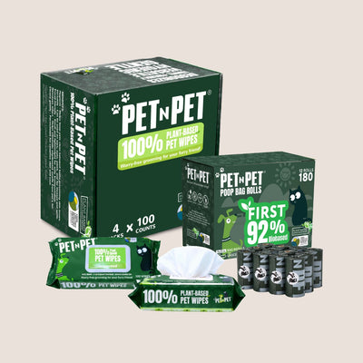 92% Biobased Poop Bags + Pet Wipes