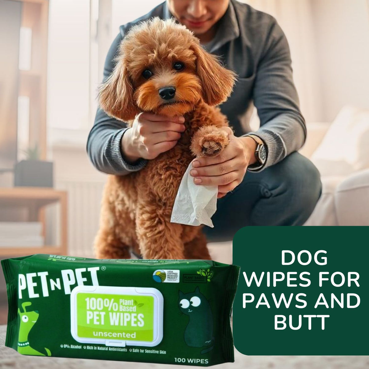 Dog Wipes Cleaning & Deodorizing 100 Count