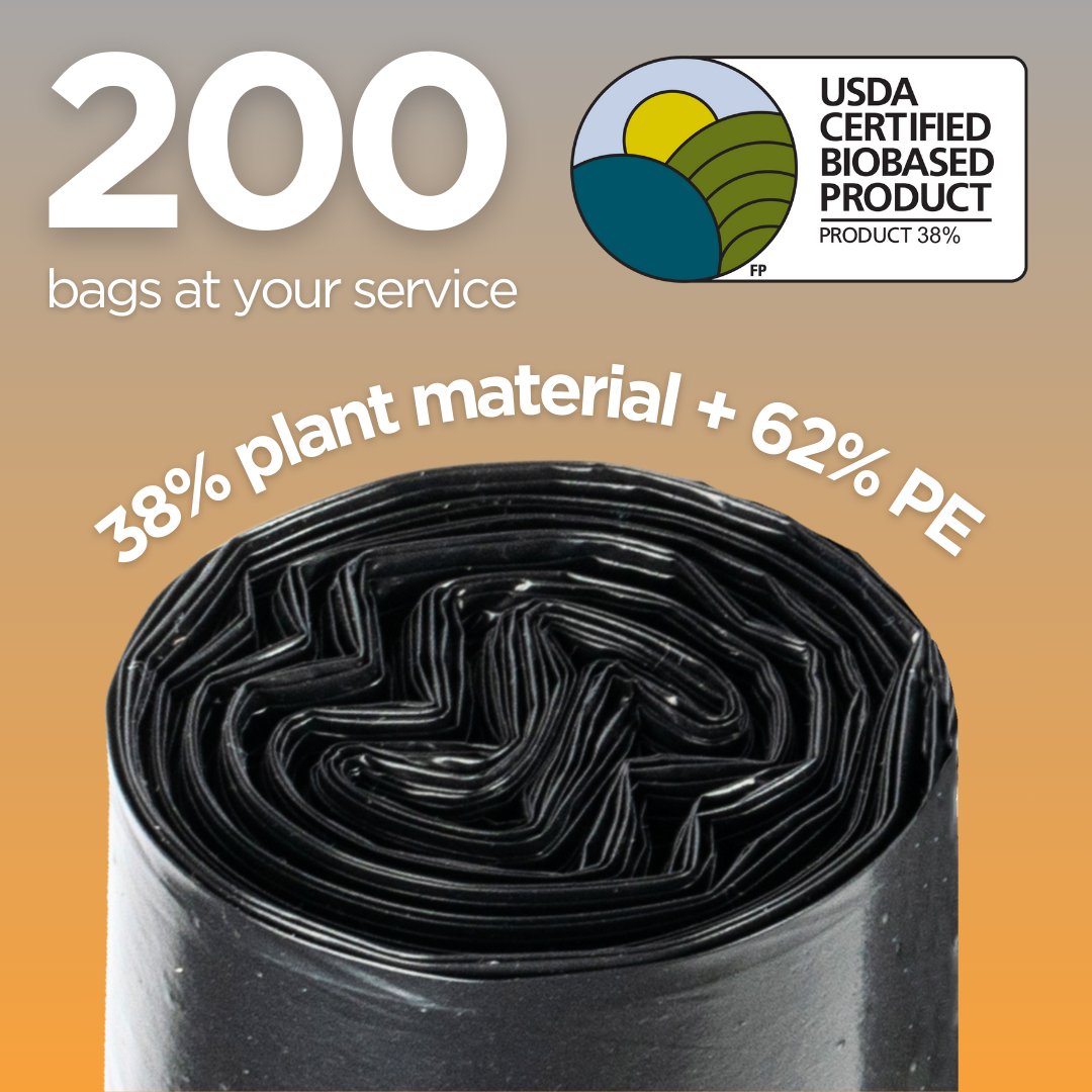 13 Gallon Bio - Based Trash Can Liners 200 Counts - Foresight USA