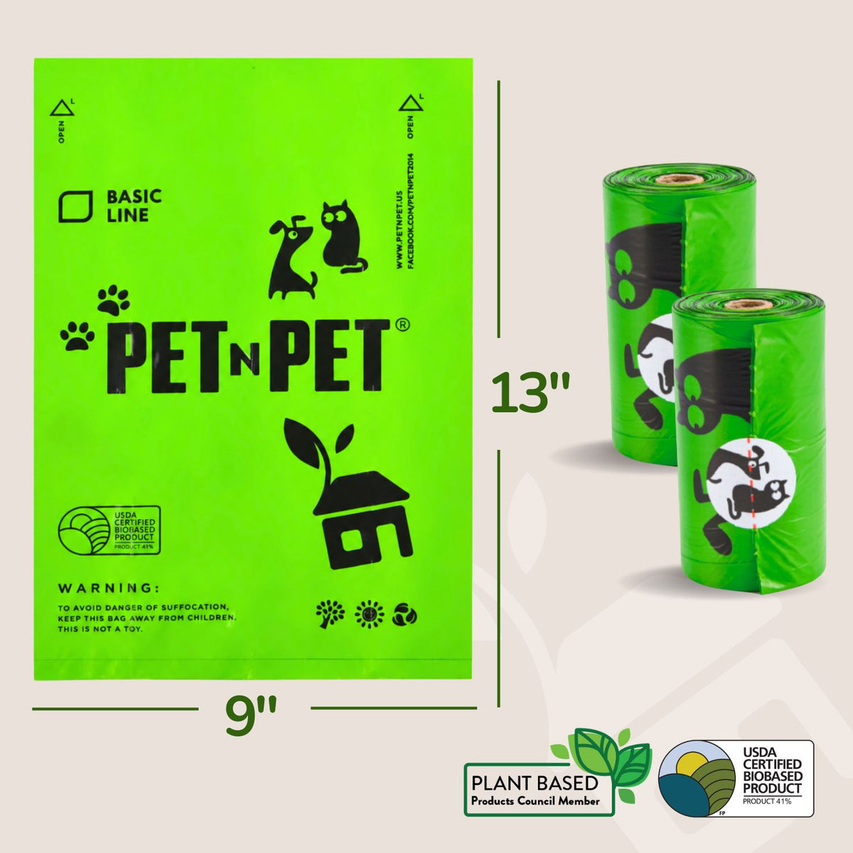 41% Plant-based Poop Bags