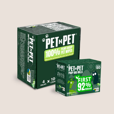 92% Biobased Poop Bags + Pet Wipes