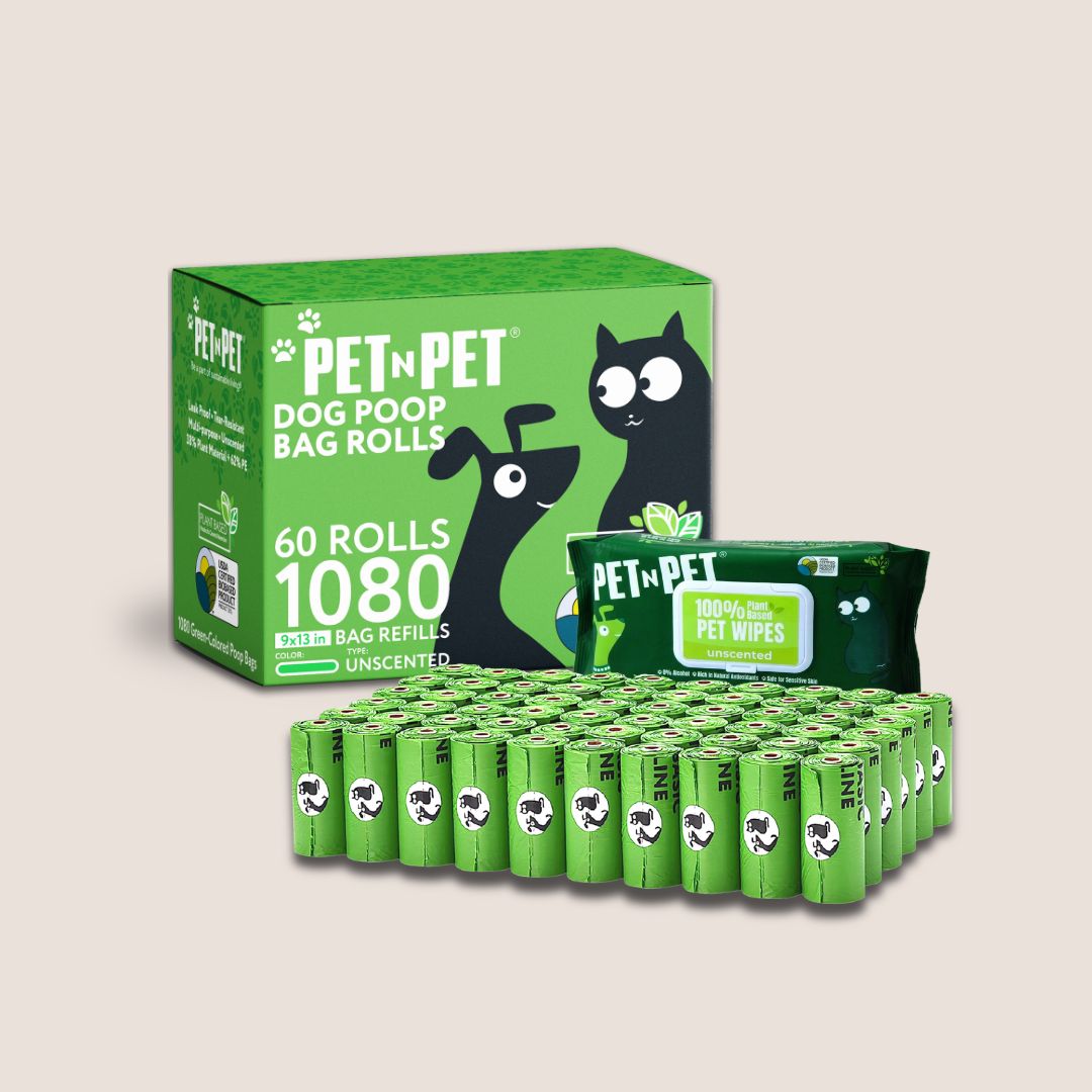 1080 Count Poop Bags + Wipes