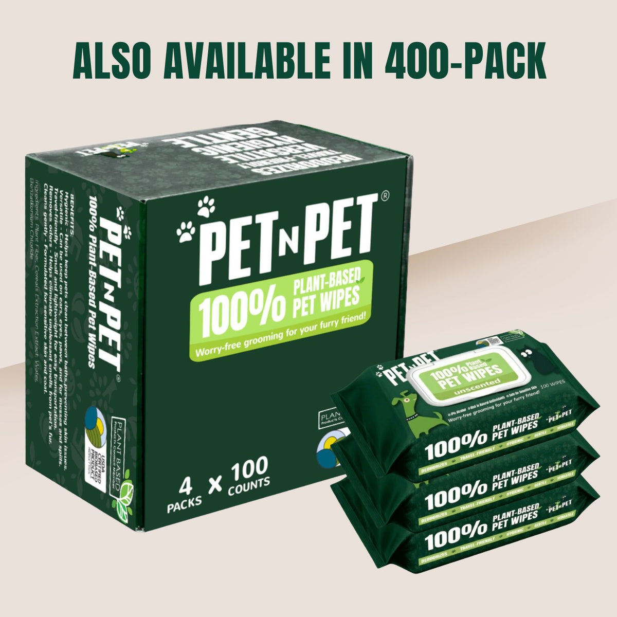 Dog Wipes Cleaning & Deodorizing 100 Count